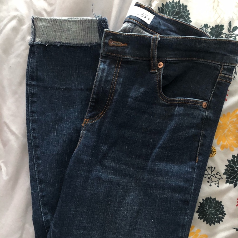 Dark blue tapered skinny denims
